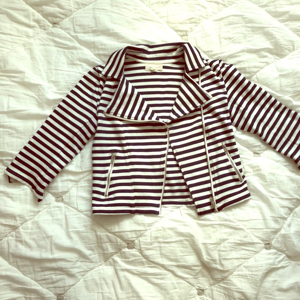 Forever 21 blue and white stripe jacket